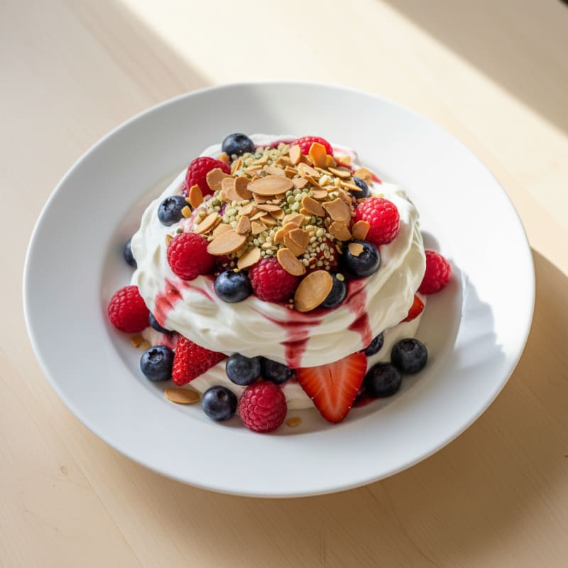 Greek Yogurt Protein Parfait with Mixed Berries