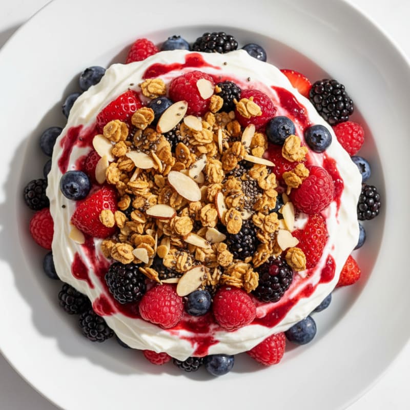 Creamy Greek Yogurt Protein Parfait with Mixed Berries