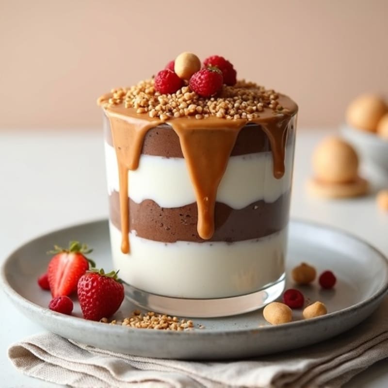 Layered Peanut Butter Chocolate Chia Pudding Parfait