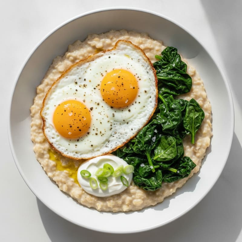 Savory Protein Oats with Fried Egg