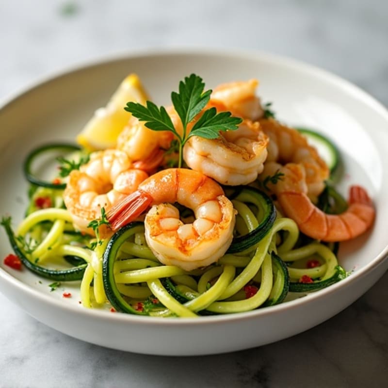 Lemon-Garlic Butter Shrimp with Herb Zucchini Noodles