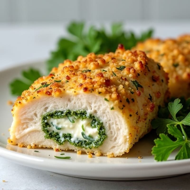 Herb-Crusted Cream Cheese Stuffed Chicken Breast
