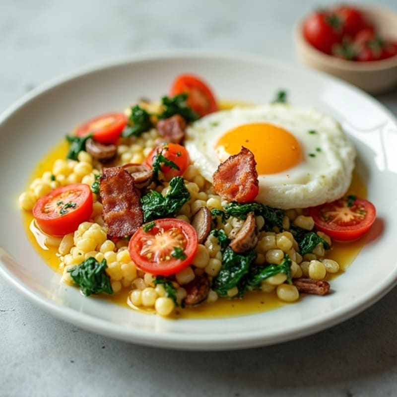 Cottage Cheese Scramble with Spinach and Turkey Bacon