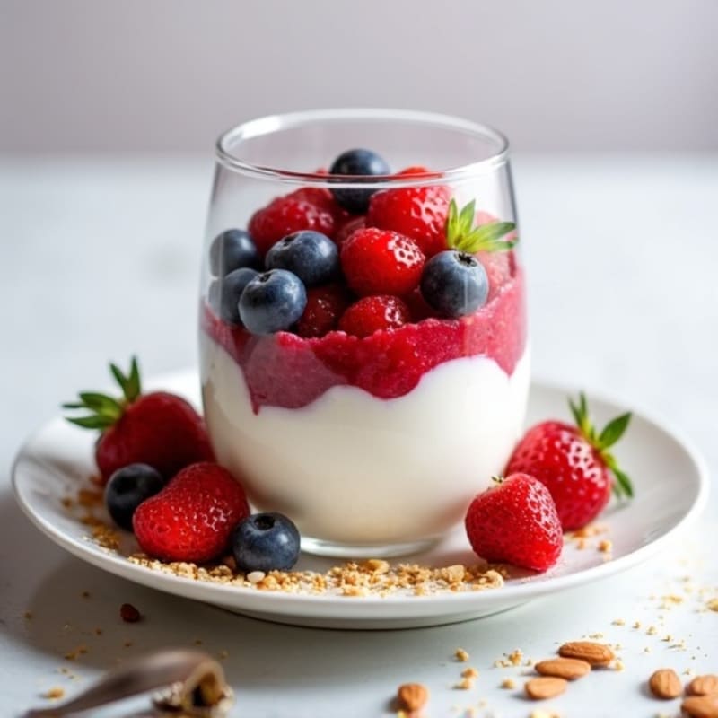 Greek Yogurt Protein Parfait with Mixed Berries