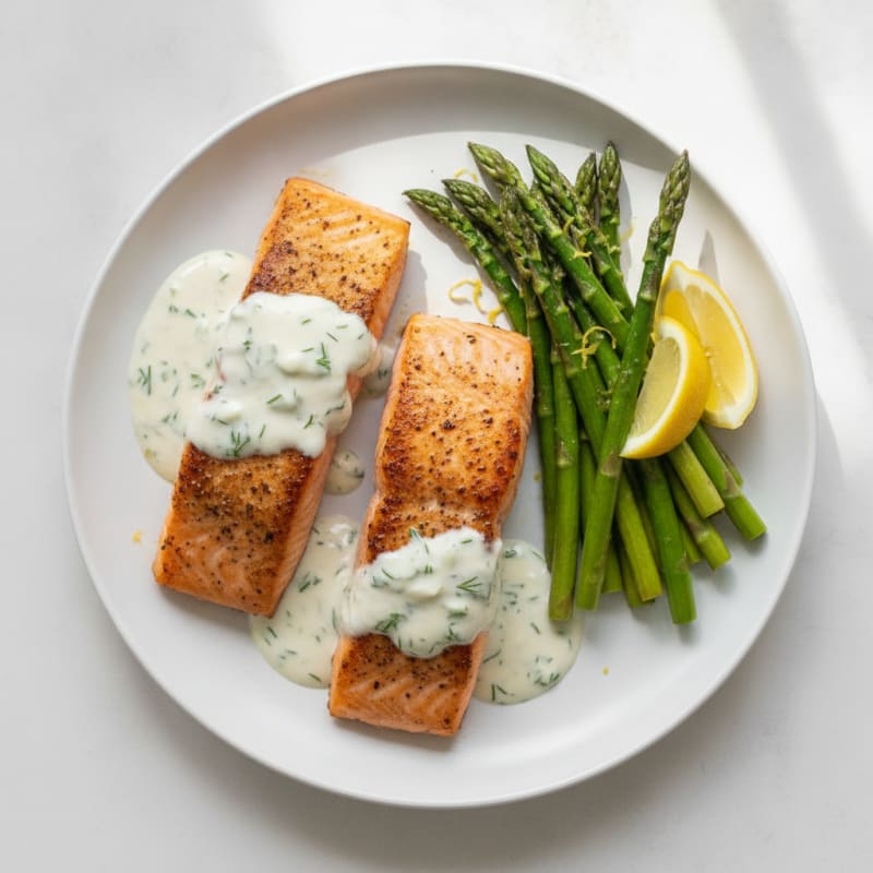 Pan-Seared Salmon with Lemon-Dill Sauce