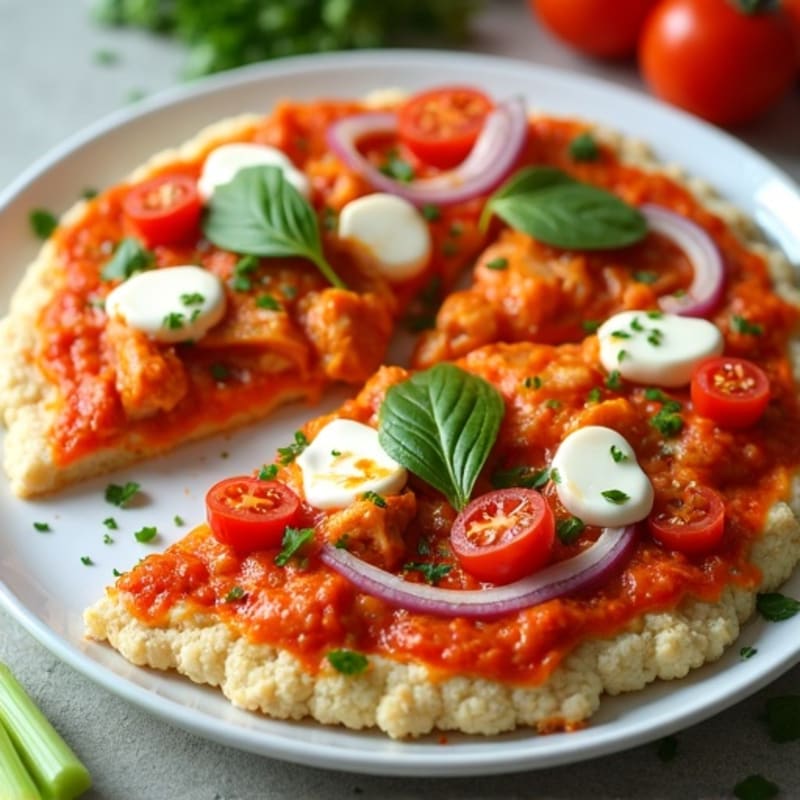Spicy Buffalo Chicken Pizza with Fresh Vegetables