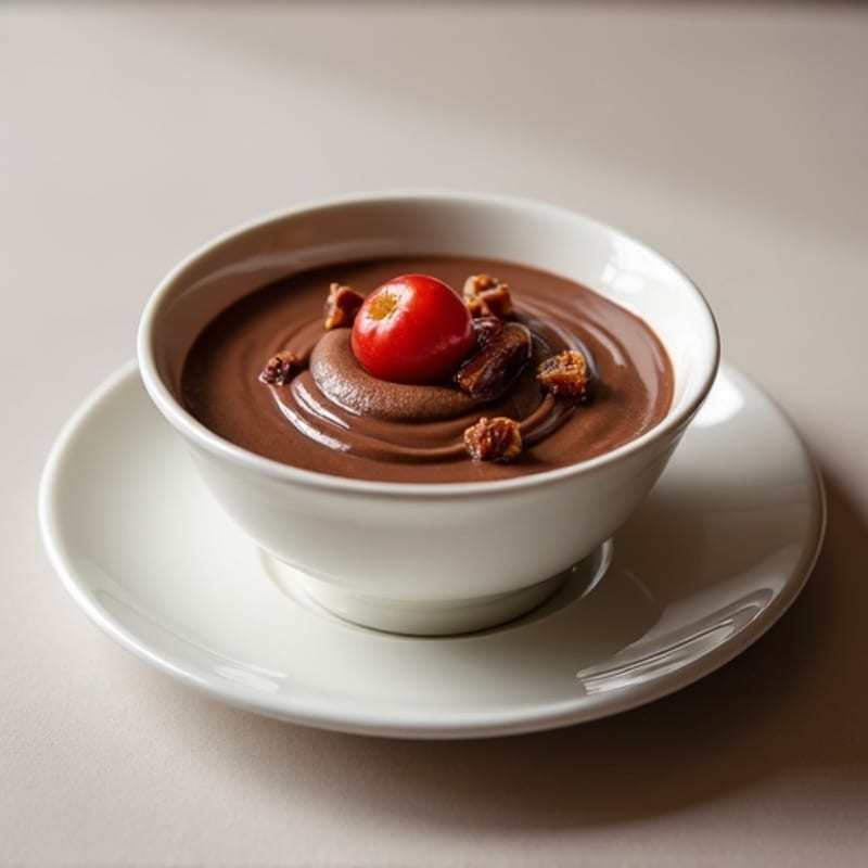 Silky Chocolate Protein Pudding with Chopped Medjool Dates