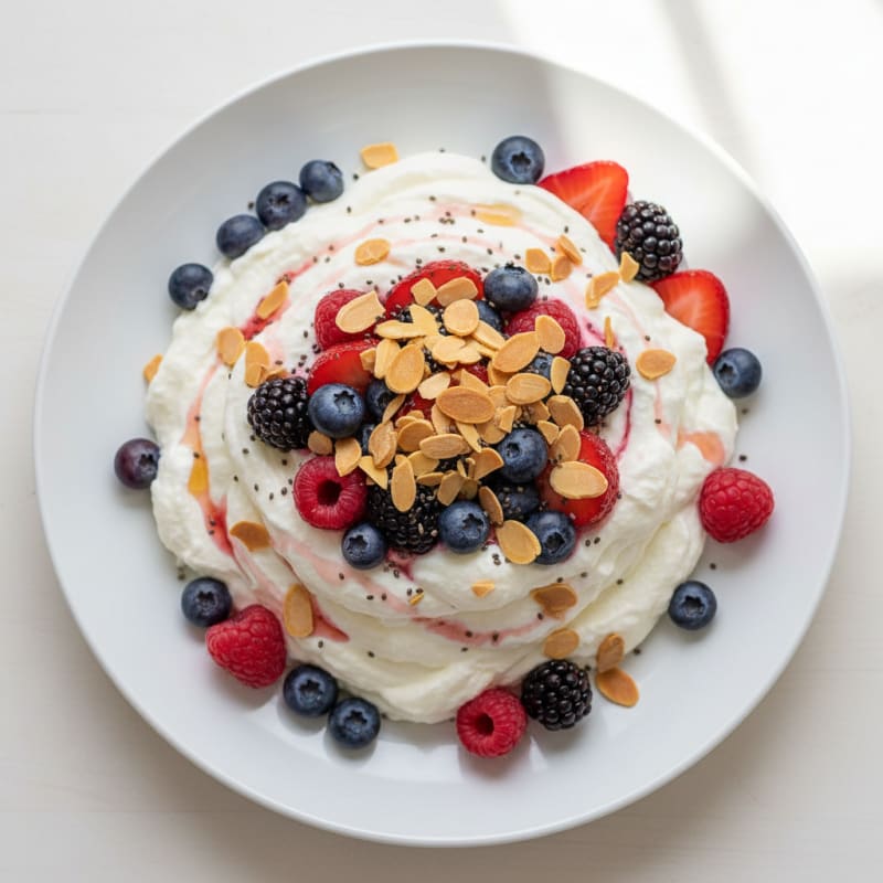 Silky Greek Yogurt Protein Mousse with Mixed Berries