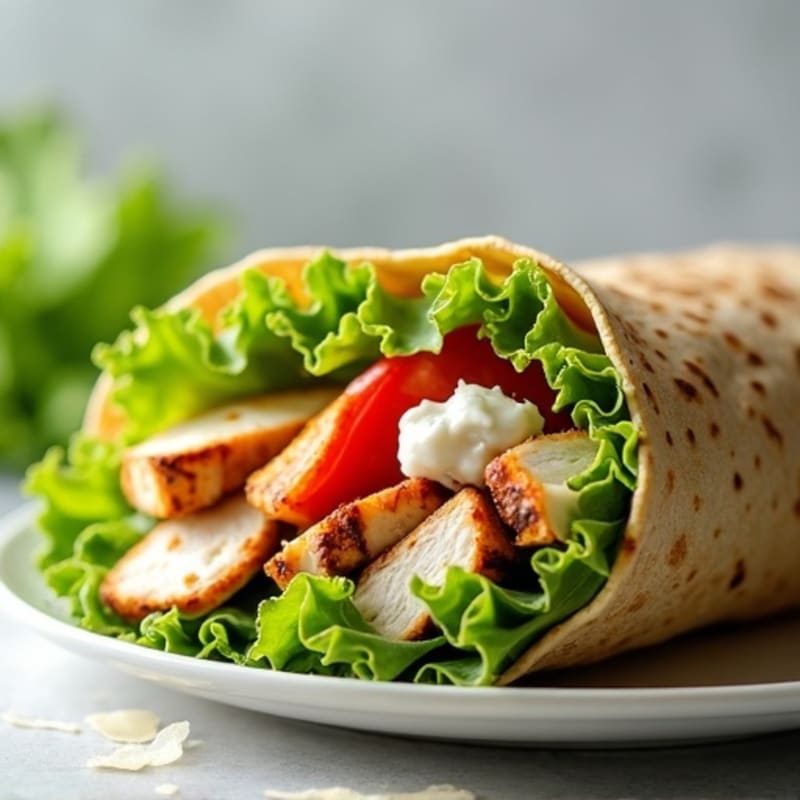 Grilled Chicken Crispy Lettuce Creamy Caesar Wrap