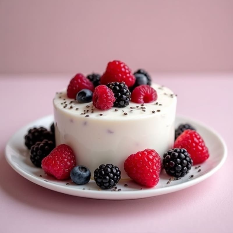 Greek Yogurt Protein Pudding with Mixed Berries