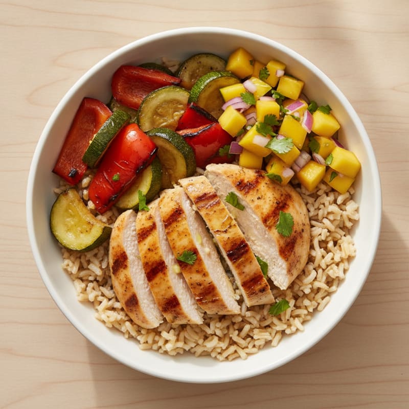 Grilled Chicken and Veggie Rice Bowl