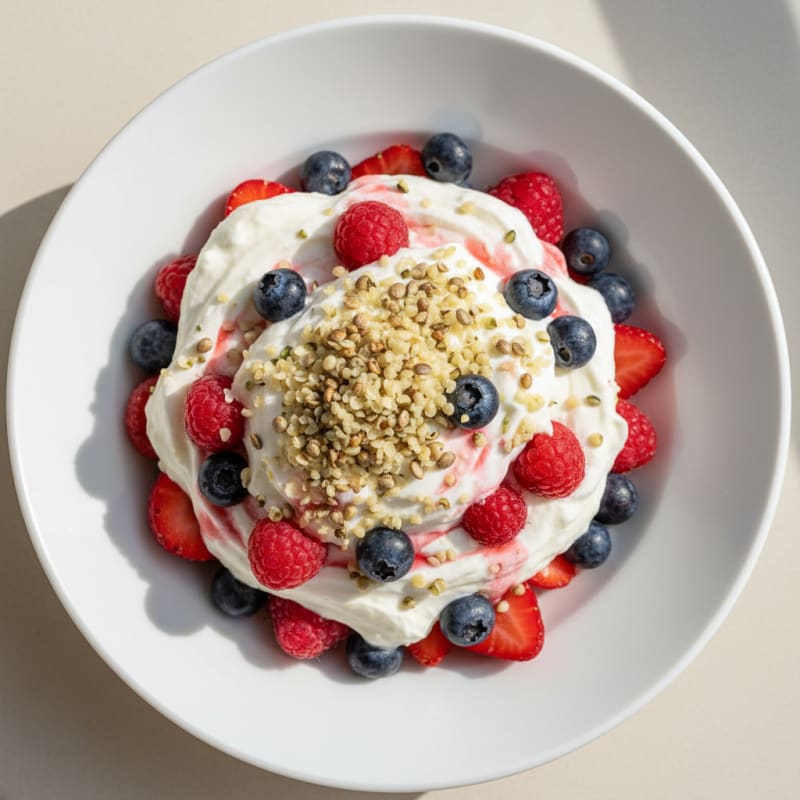 Greek Yogurt Protein Parfait with Mixed Berries