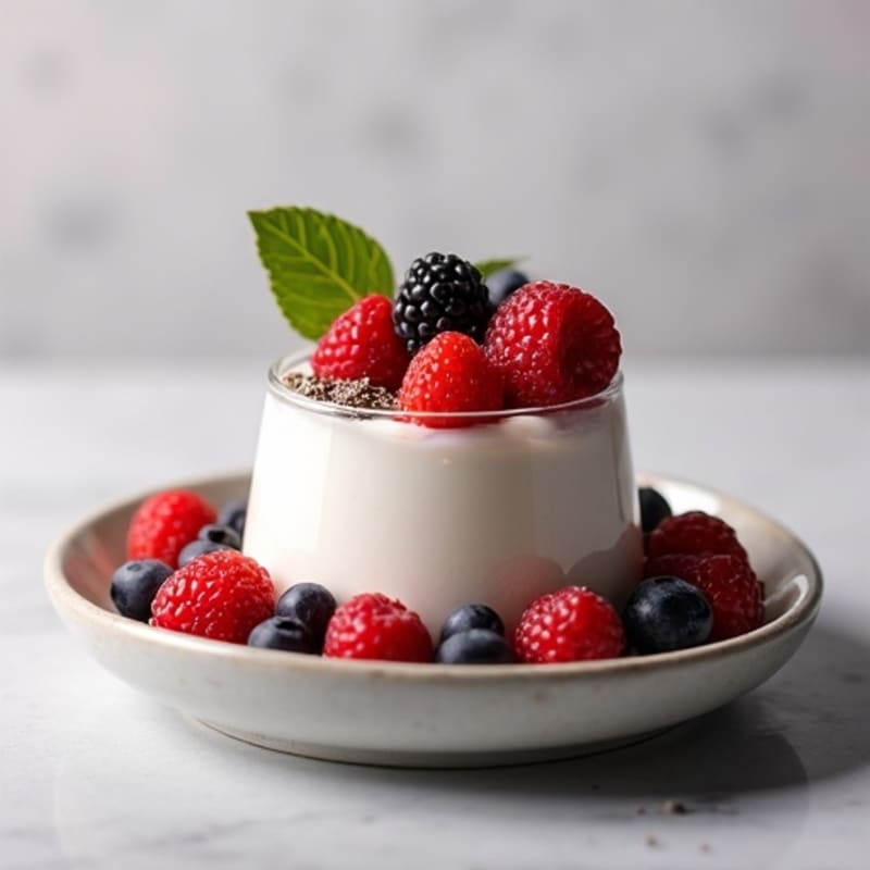 Greek Yogurt Protein Mousse with Mixed Berries