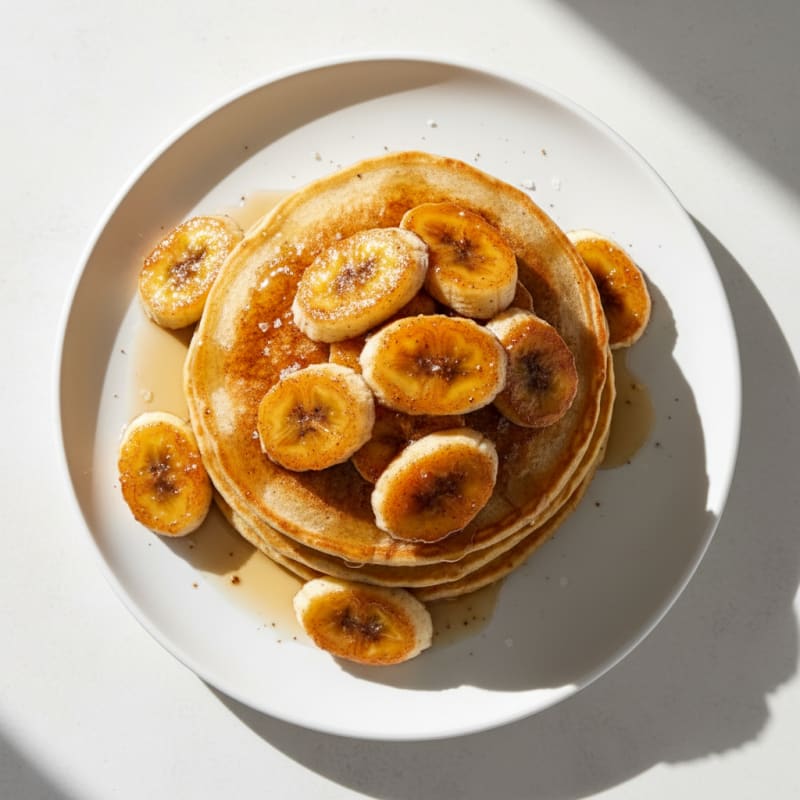 Golden Caramelized Banana Pancakes
