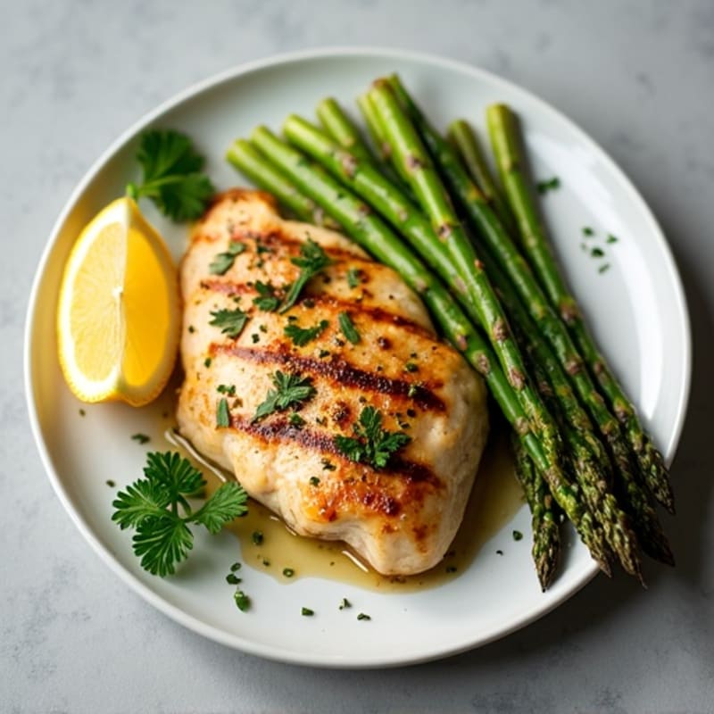 Lemon Herb Grilled Chicken with Roasted Asparagus