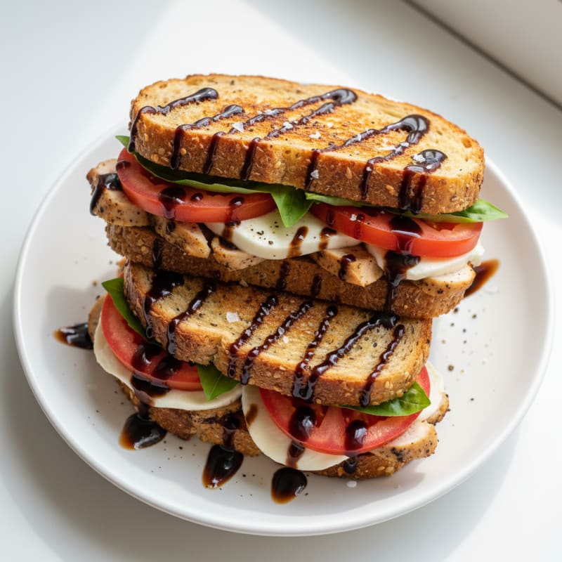 Grilled Caprese Sandwich with Balsamic Glaze