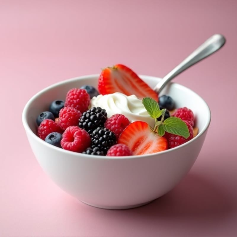 Creamy Greek Yogurt Protein Bowl with Mixed Berries and Almond Butter