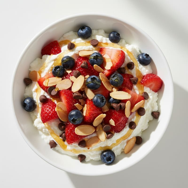 Greek Yogurt Protein Bowl with Mixed Berries and Crunchy Almonds