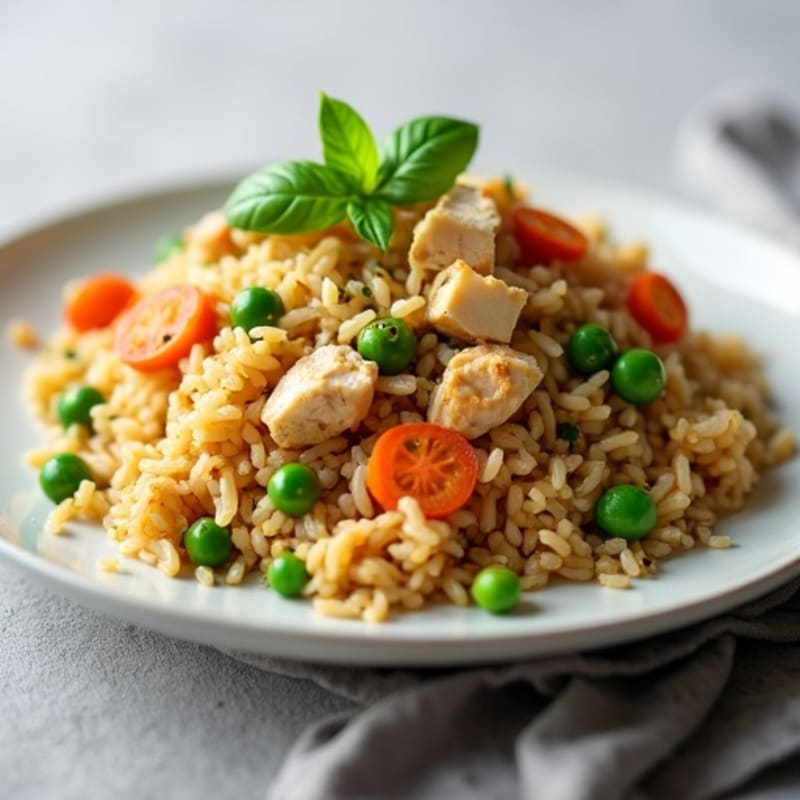 Fresh Basil Chicken Fried Rice