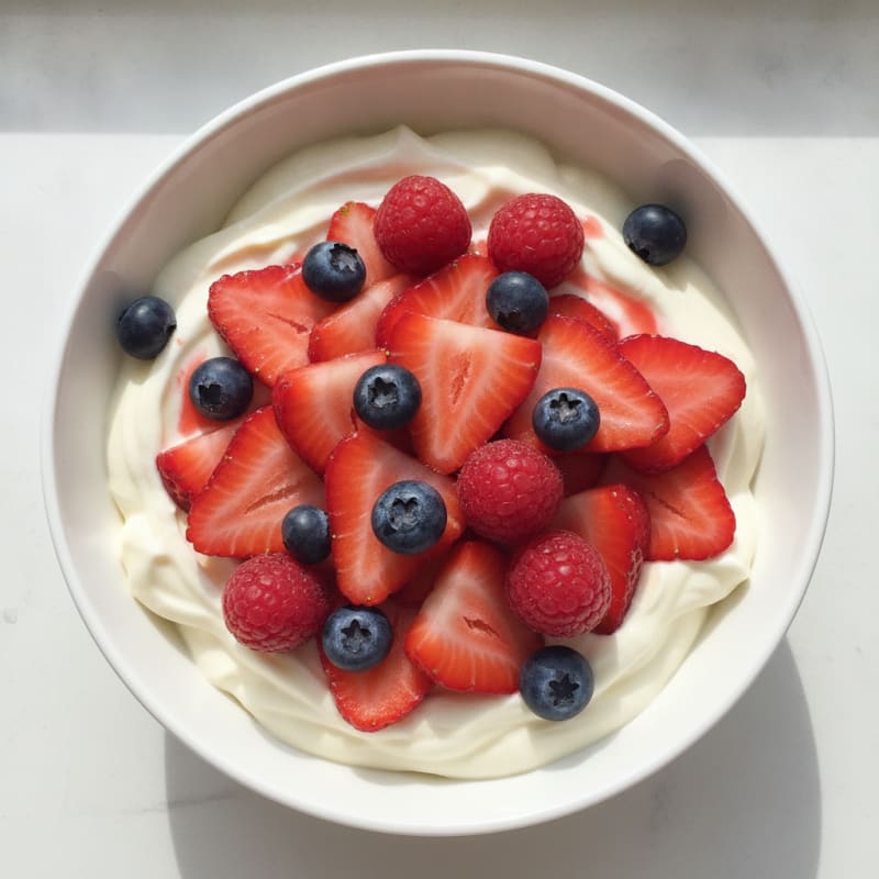 Silky Vanilla Protein Yogurt with Fresh Berries