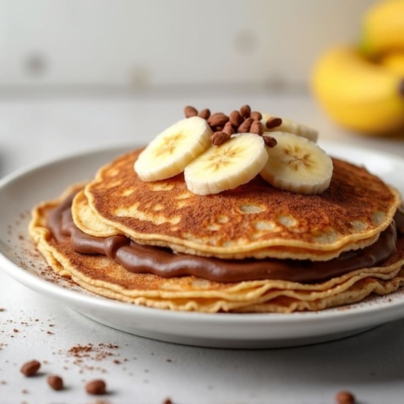 Protein-Packed Whole Grain Crepes with Creamy Chocolate Banana Filling
