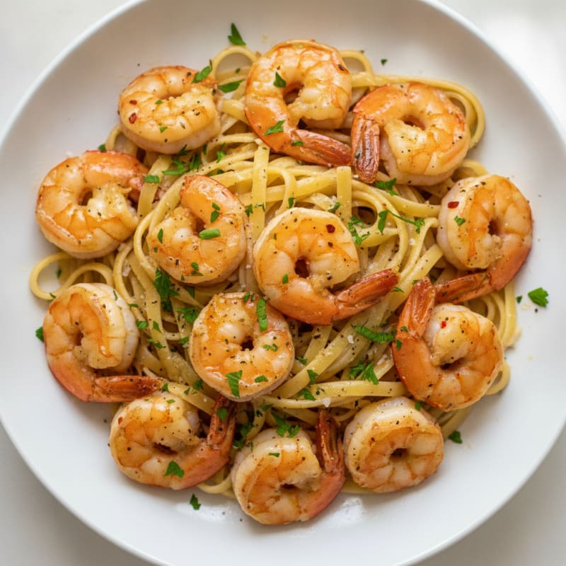 Garlic Butter Shrimp Scampi with Linguine