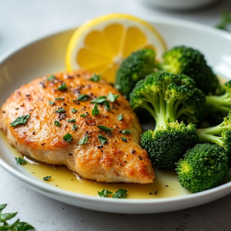 Crispy Lemon Herb Chicken with Roasted Broccoli