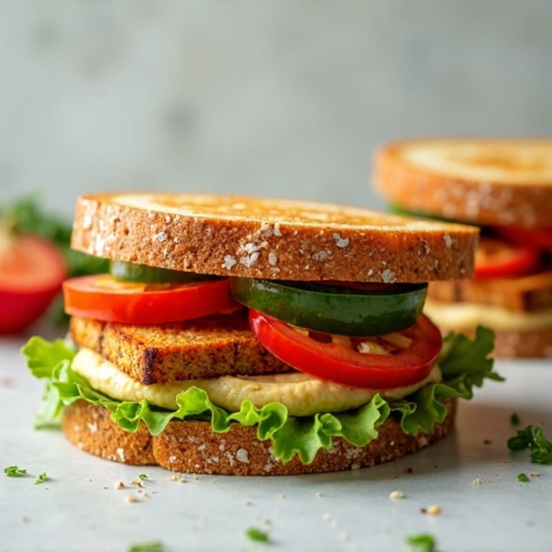 Grilled Vegetable and Creamy Hummus Sandwich