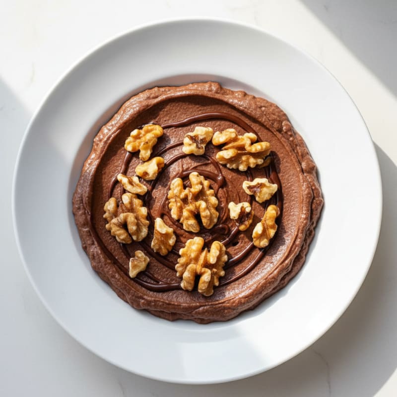 Silky Chocolate Protein Pudding with Toasted Walnuts
