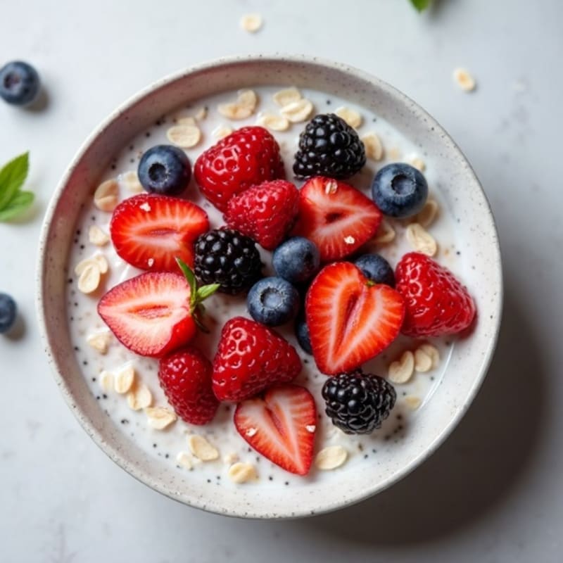 Vanilla-Berry Protein Overnight Oats