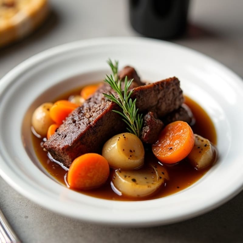 Red Wine Braised Beef with Root Vegetables