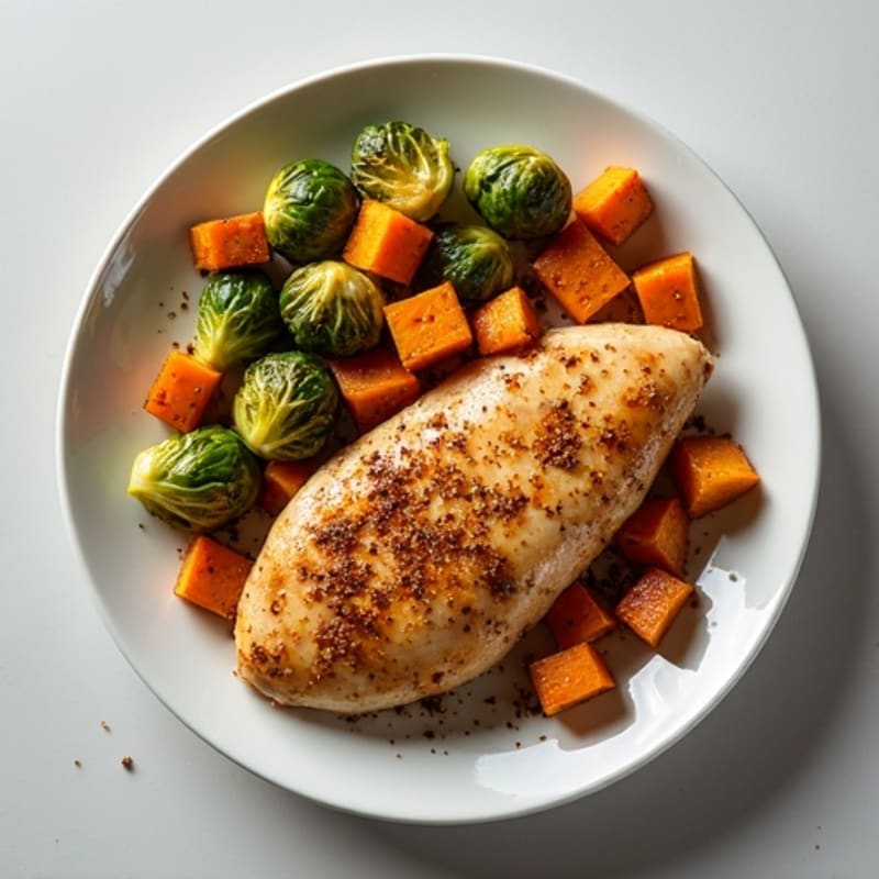 Sheet Pan Roasted Chicken and Crispy Brussels Sprouts