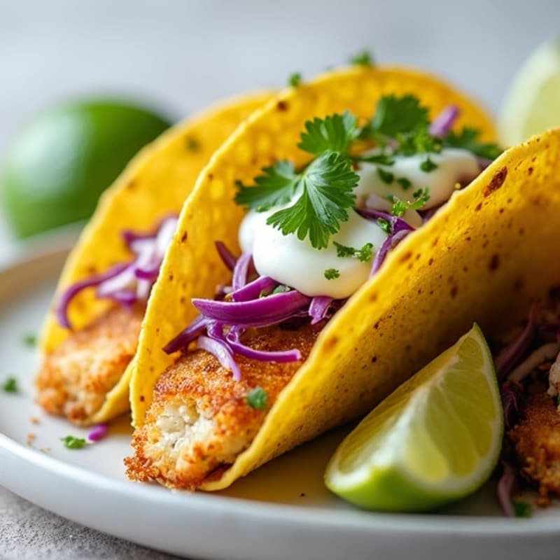 Crispy Baked Fish Tacos with Fresh Lime Slaw