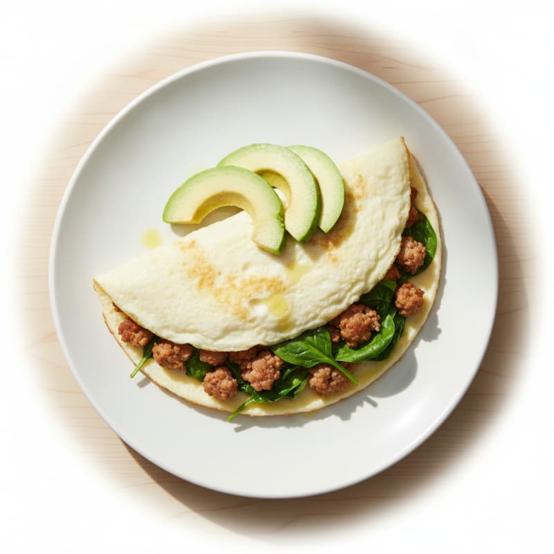 Egg White Omelette with Turkey Sausage and Spinach