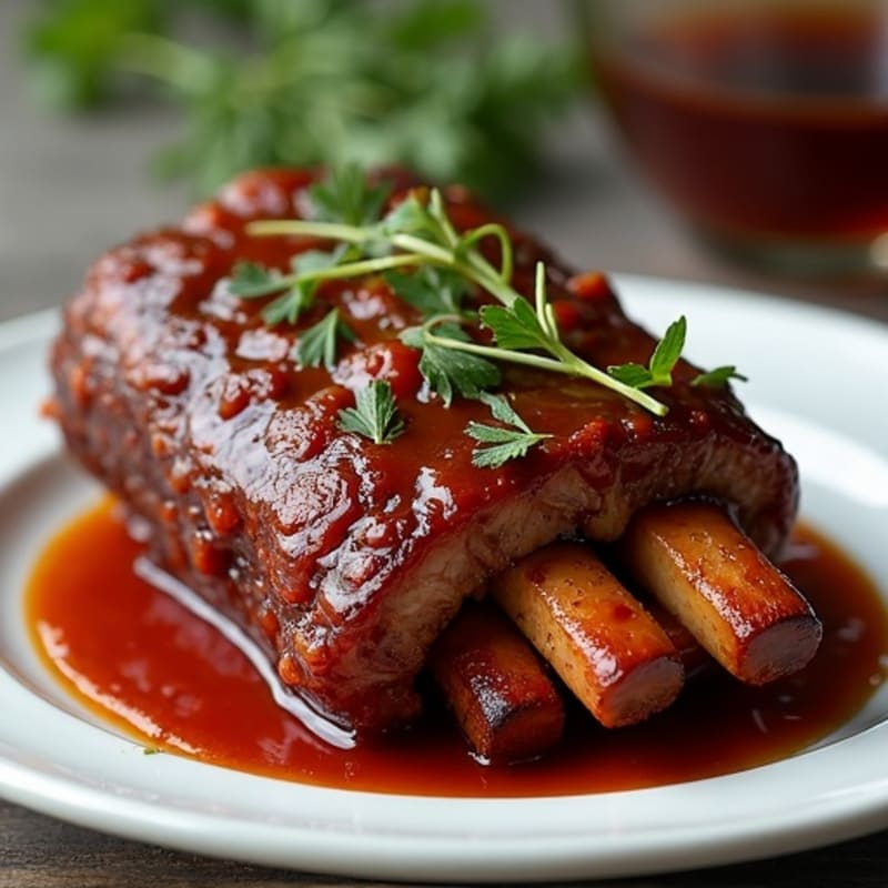 Slow-Roasted Pork Ribs with Smoky Tangy Glaze