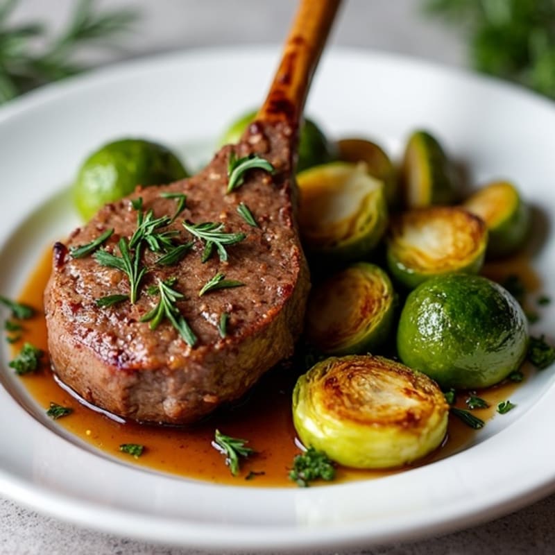 Tender Herb-Roasted Lamb with Crispy Brussels Sprouts