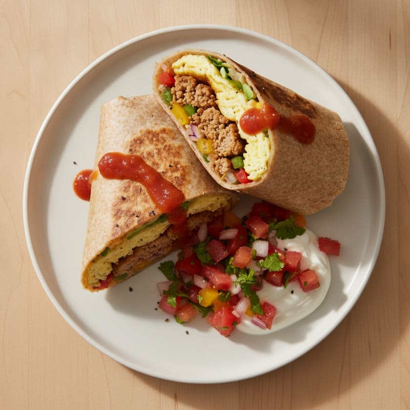 Loaded Breakfast Burrito with Salsa