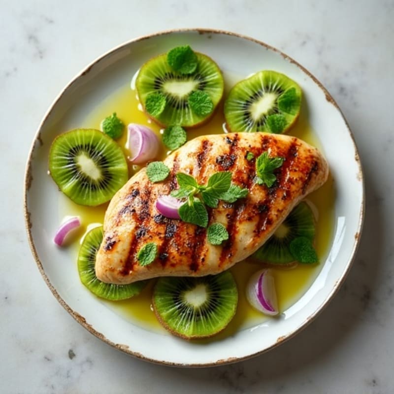 Grilled Chicken with Fresh Kiwi and Mint Salsa