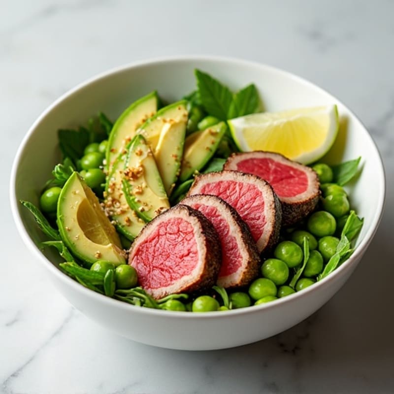 Fresh Tuna and Creamy Avocado Bowl with Sesame-Ginger Vinaigrette