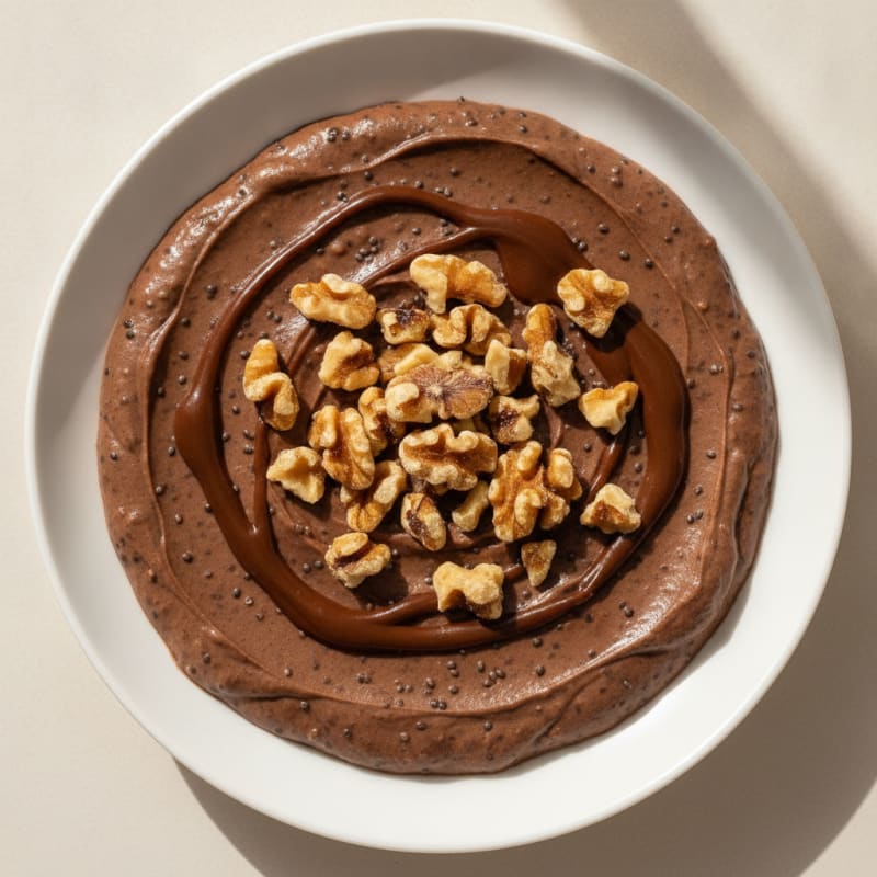 Silky Chocolate Protein Pudding with Chia Seeds