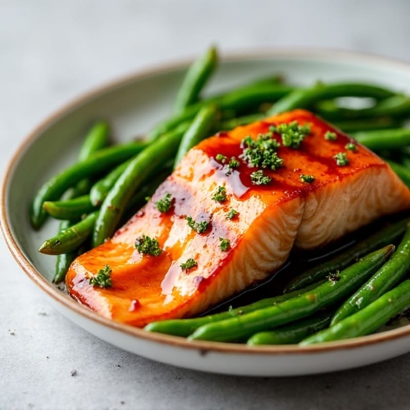 Teriyaki Glazed Salmon with Roasted Green Beans