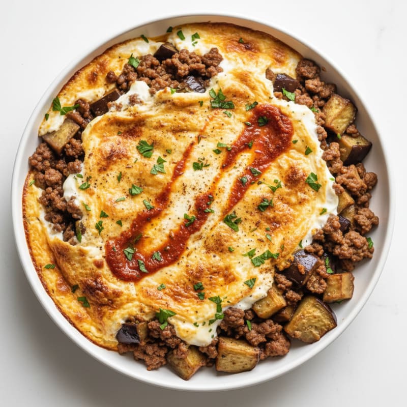 Creamy Spiced Lamb and Eggplant Bake