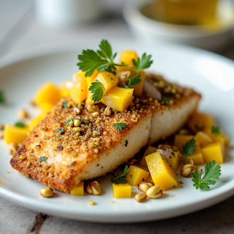 Crispy Pistachio-Crusted Mahi Mahi with Mango Salsa