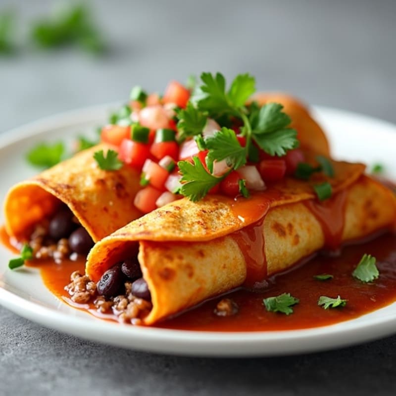 Lean Beef and Black Bean Enchiladas with Fresh Salsa