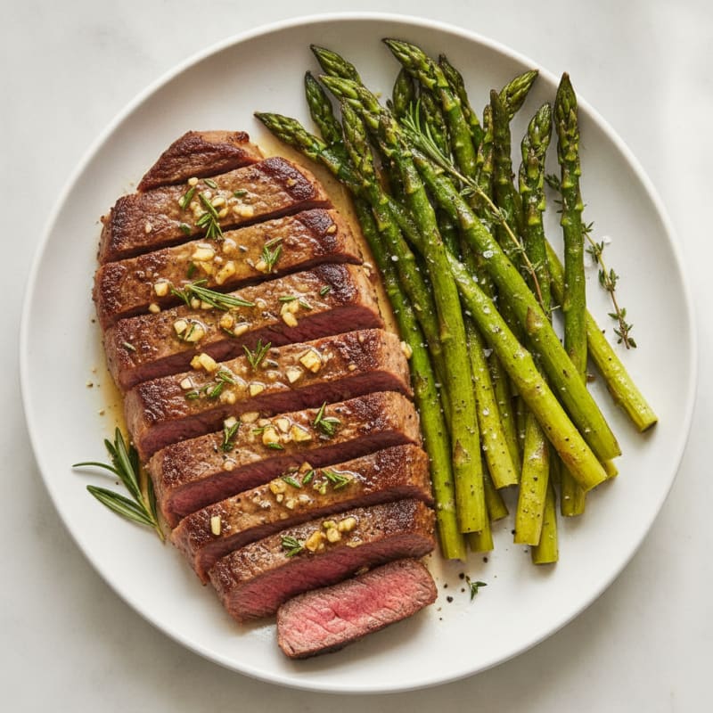 Pan-Seared Grass-Fed Sirloin with Garlic Herb Ghee