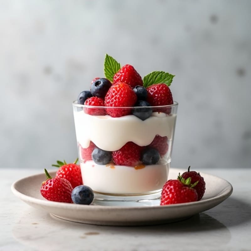 Greek Yogurt Protein Parfait with Mixed Berries