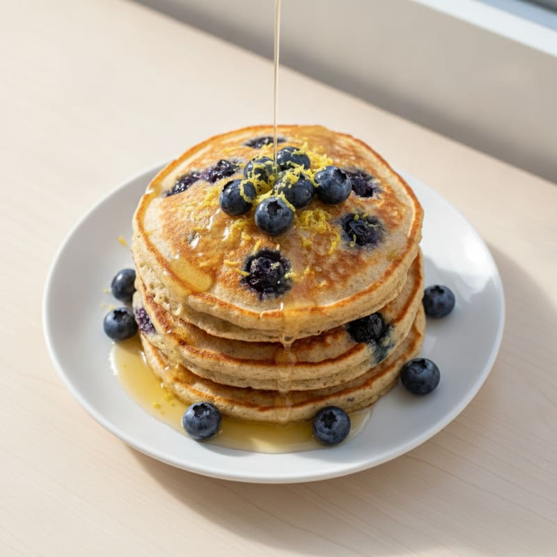 Blueberry Ricotta Pancakes with Lemon Zest