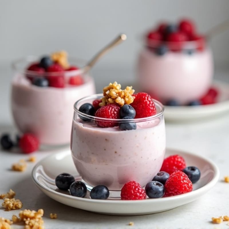 Greek Yogurt Protein Mousse with Mixed Berries