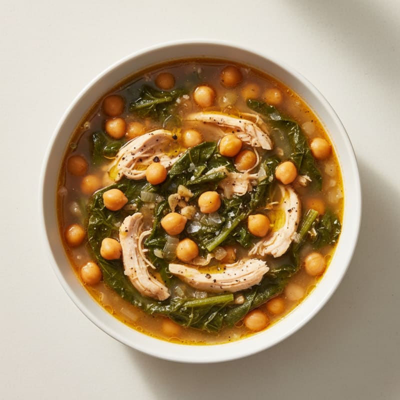 Tender Chickpea and Collard Green Soup