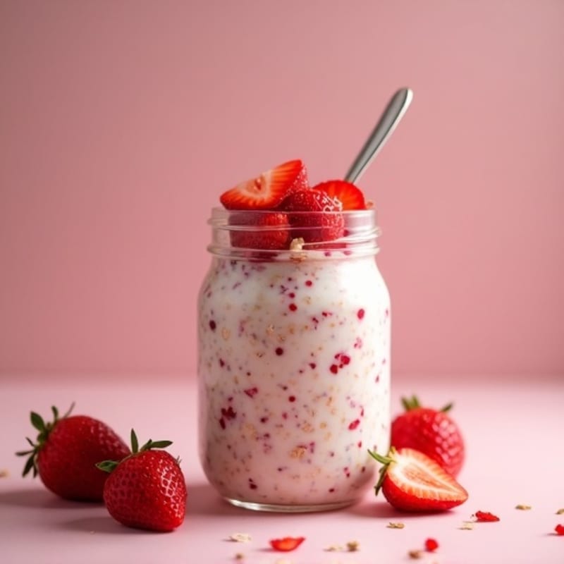 Creamy Strawberry Shortcake Overnight Oats